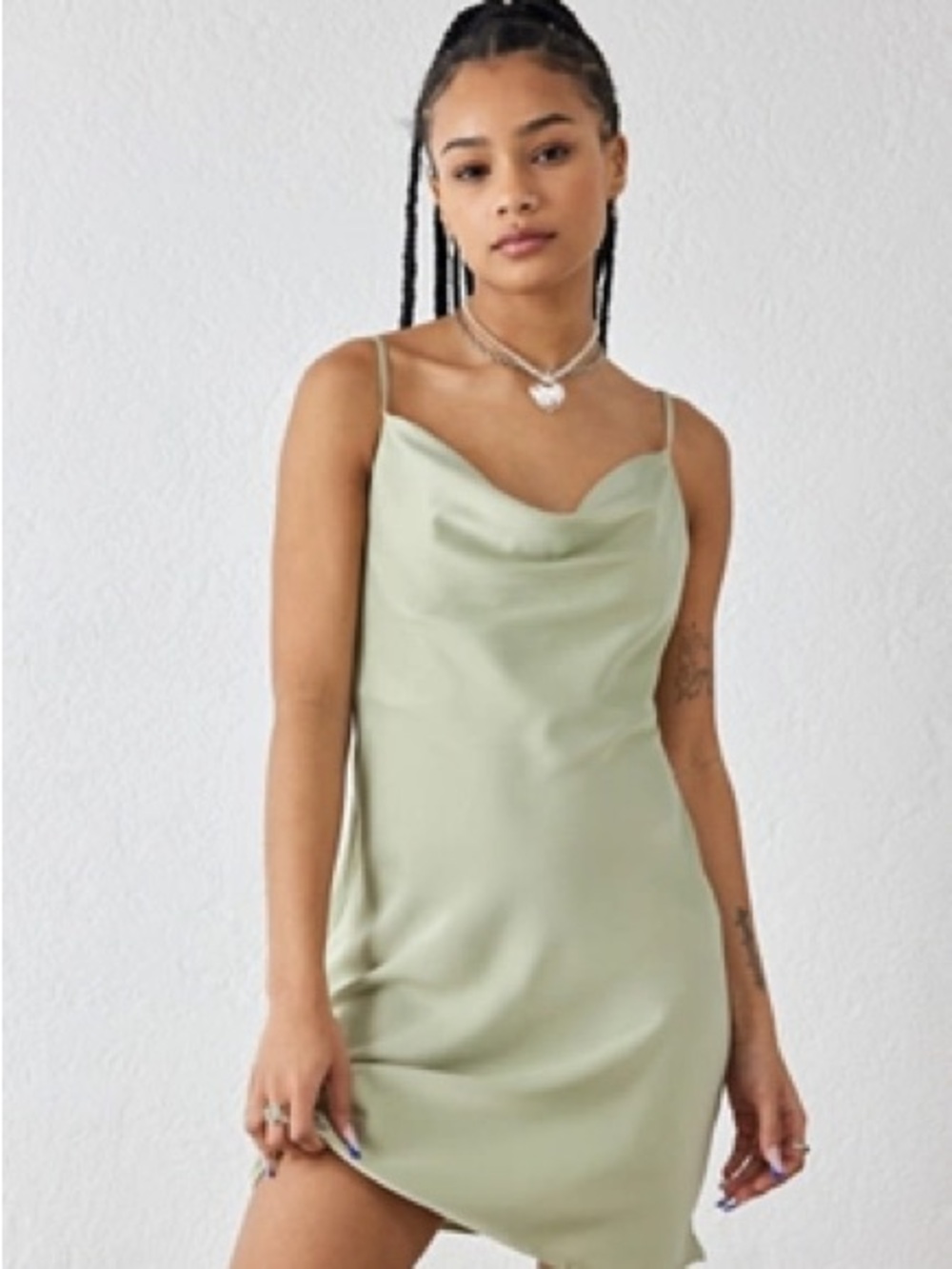 Urban Outfitters Light Before Dark Mallory Cowl Slip Mini Dress